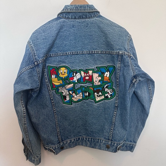 Denim Jacket with Looney Tunes Back Patch - Blue - Picture 12 of 17